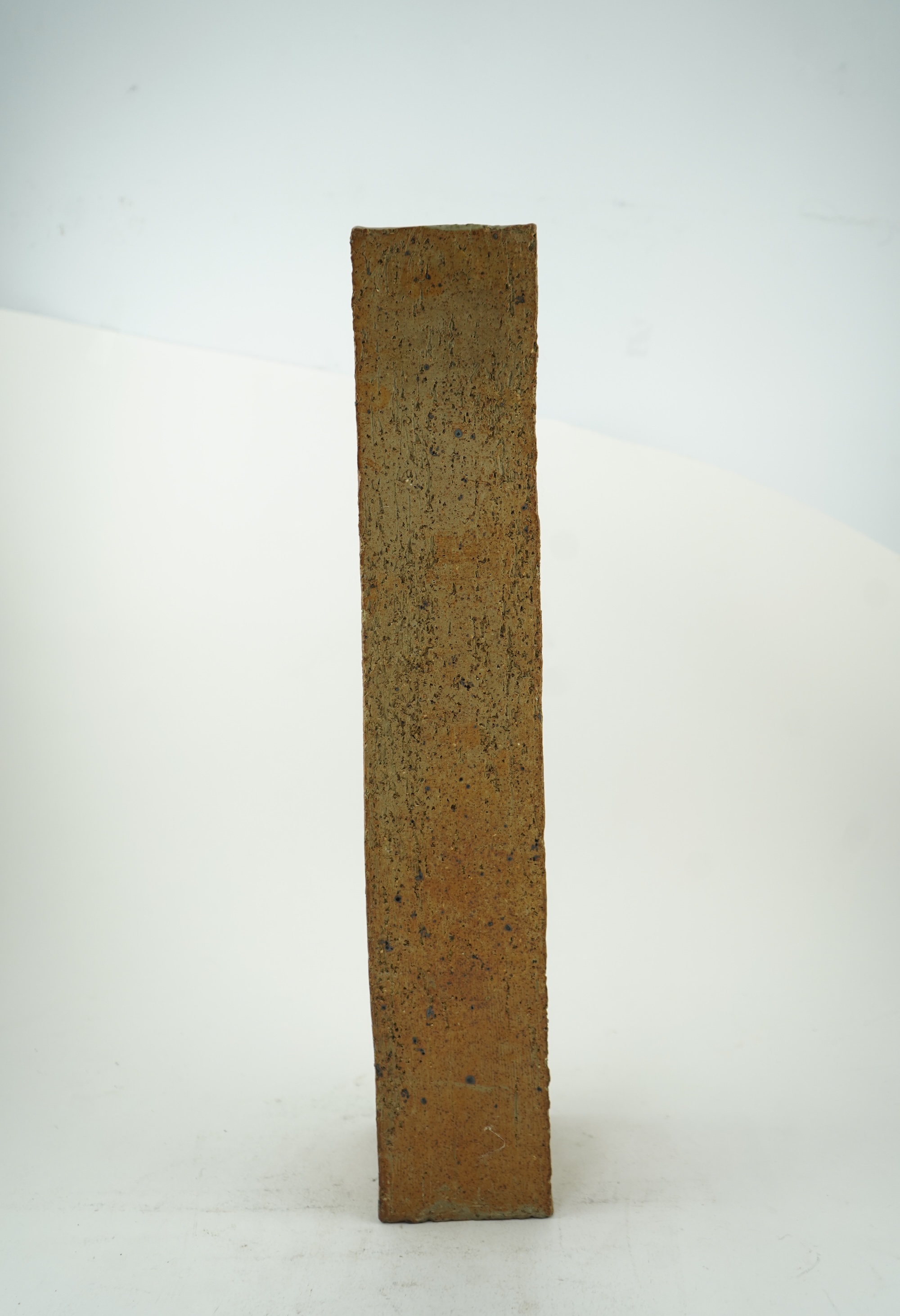 Derek Davis (1926–2008): A tall slab built stoneware rectangular vase